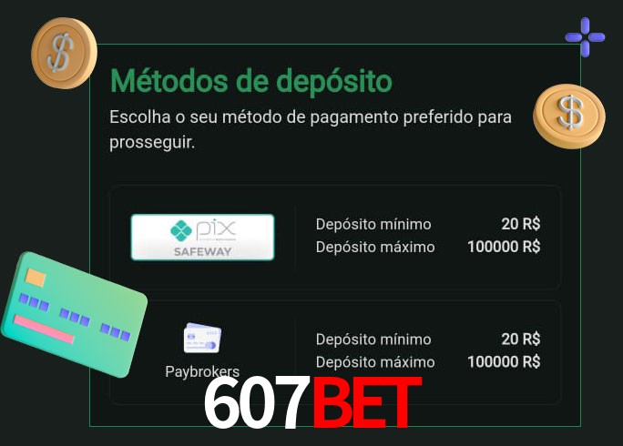 O cassino 607BETbet oferece uma grande variedade de métodos de pagamento